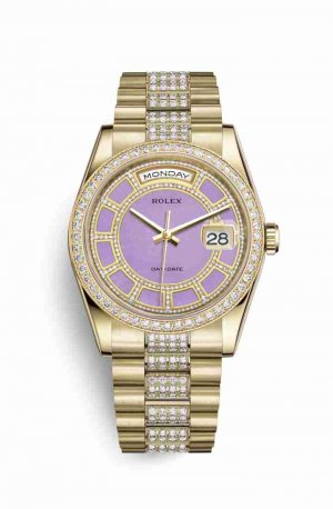 Swiss Replica Rolex Day-Date 36 118348 Carousel of lavender jade Dial Watch