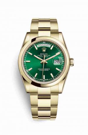 Swiss Replica Rolex Day-Date 36 118208 Green Dial Watch