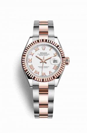 Swiss Replica Rolex Datejust 28 Everose gold White Dial m279171-0022