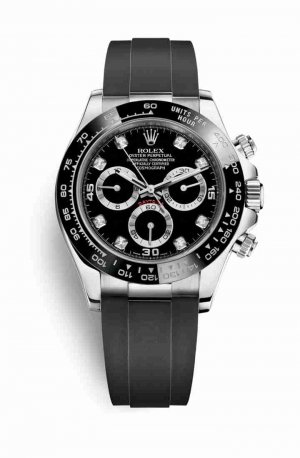 Swiss Replica Rolex Cosmograph Daytona 116519LN Black diamonds Watch