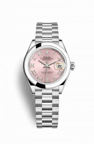 Swiss Replica Rolex Datejust 28 Platinum 279166 Pink Dial Watch