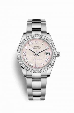 Swiss Replica Rolex Datejust 31 White gold 178384 Pink mother-of-pearl Dial Watch