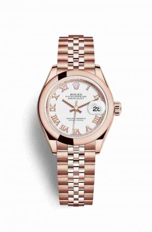 Swiss Replica Rolex Datejust 28 Everose gold White Dial m279165-0022