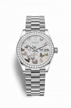 Swiss Replica Rolex Datejust 31 278289RBR Paved mother-of-pearl butterfly Dial Watch