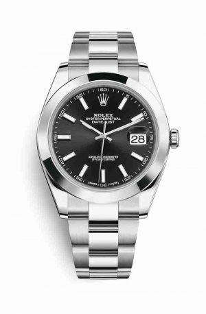 Swiss Replica Rolex Datejust 41 Oystersteel 126300 Black Dial Watch