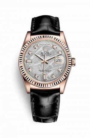 Swiss Replica Rolex Day-Date 36 Everose gold 118135 Meteorite diamonds Watch