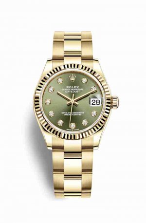 Swiss Replica Rolex Datejust 31 278278 Olive green diamonds Watch