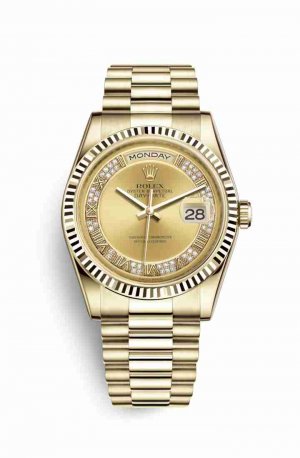 Swiss Replica Rolex Day-Date 36 118238 Champagne diamonds Watch