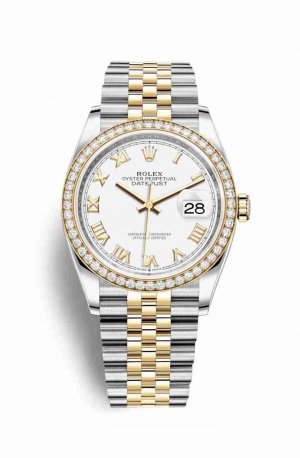 Swiss Replica Rolex Datejust 36 Yellow 126283RBR White Dial Watch