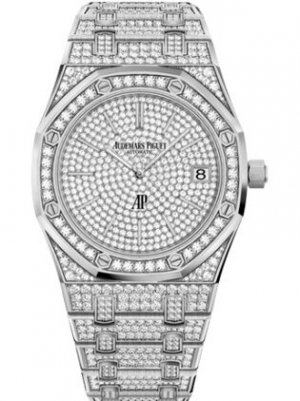 Swiss Replica Audemars Piguet Royal Oak Extra-Thin White Gold Diamond 15202BC.ZZ.1241BC.01