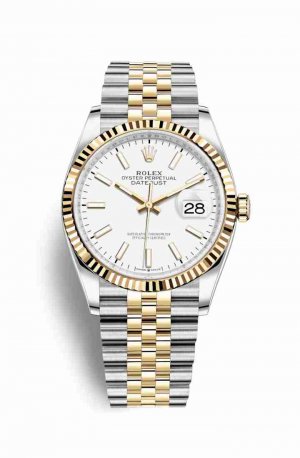 Swiss Replica Rolex Datejust 36 Yellow 126233 White Dial Watch