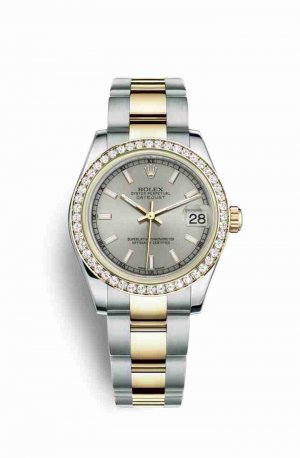 Swiss Replica Rolex Datejust 31 Yellow 178383 Silver Dial Watch