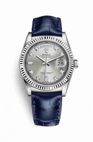 Swiss Replica Rolex Day-Date 36 118139 Silver diamonds Watch