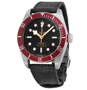 Tudor Heritage Black Bay Black Leather Men's Watch 79220R