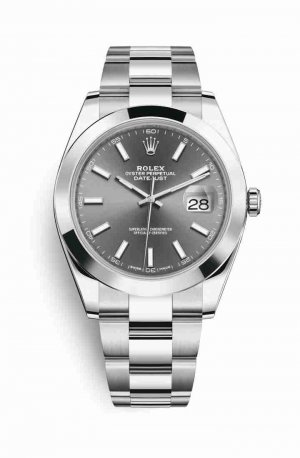 Swiss Replica Rolex Datejust 41 Oystersteel 126300 Dark rhodium Dial Watch