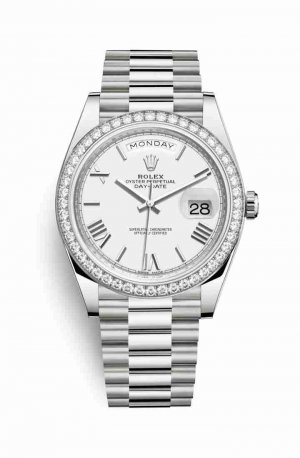 Swiss Replica Rolex Day-Date 40 228349RBR White Dial Watch