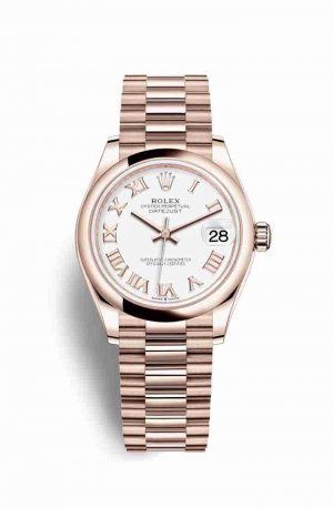 Swiss Replica Rolex Datejust 31 Everose gold 278245 White Dial Watch