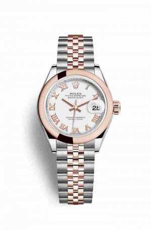 Swiss Replica Rolex Datejust 28 Everose gold 279161 White Dial Watch