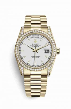 Swiss Replica Rolex Day-Date 36 118388 White Dial Watch