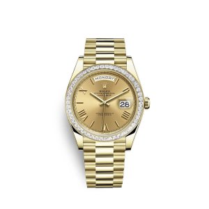 Fake Rolex Day-Date 40 18 ct yellow gold M228398TBR-0003 Champagne-colour Dial Watch