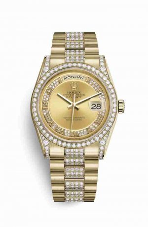 Swiss Replica Rolex Day-Date 36 118388 Champagne diamonds Watch