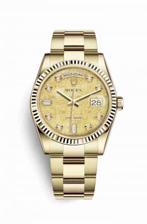 Swiss Replica Rolex Day-Date 36 118238 Champagne mother-of-pearl Jubilee diamonds Watch