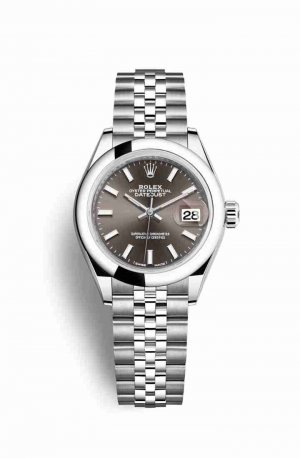 Swiss Replica Rolex Datejust 28 Oystersteel 279160 Dark grey Dial Watch