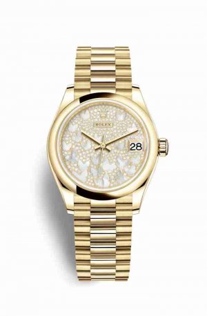 Swiss Replica Rolex Datejust 31 278248 Paved mother-of-pearl butterfly Dial Watch