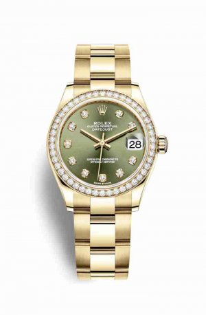 Swiss Replica Rolex Datejust 31 278288RBR Olive green diamonds Watch