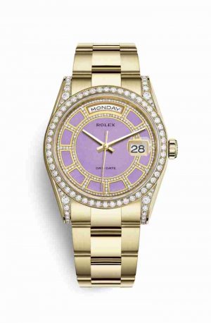 Swiss Replica Rolex Day-Date 36 118388 Carousel of lavender jade Dial Watch