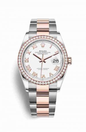 Swiss Replica Rolex Datejust 36 Everose gold 126281RBR White Dial Watch