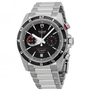 Tudor Grantour Flyback Black Dial Chronograph Men's Watch 20550N