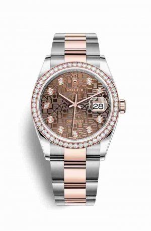 Swiss Replica Rolex Datejust 36 Everose gold 126281RBR Chocolate Jubilee diamonds Watch
