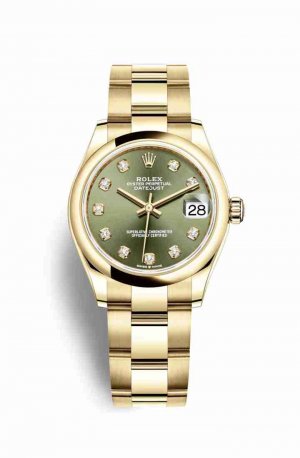 Swiss Replica Rolex Datejust 31 278248 Olive green diamonds Watch