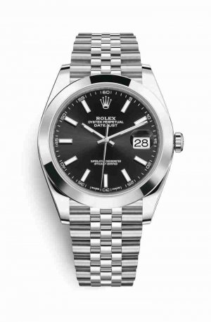 Swiss Replica Rolex Datejust 41 Oystersteel 126300 Black Dial Watch