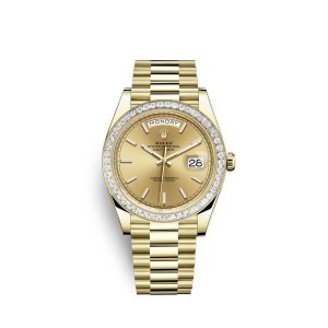 Fake Rolex Day-Date 40 18 ct yellow gold M228398TBR-0007 Champagne-colour Dial Watch