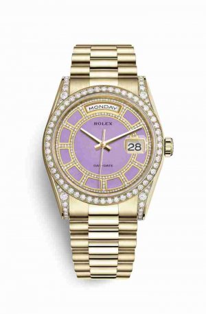 Swiss Replica Rolex Day-Date 36 118388 Carousel of lavender jade Dial Watch