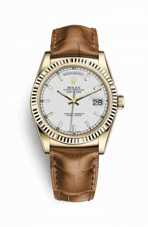 Swiss Replica Rolex Day-Date 36 118138 White Dial Watch