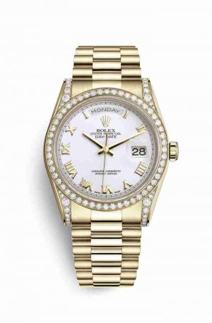 Swiss Replica Rolex Day-Date 36 118388 White Dial Watch
