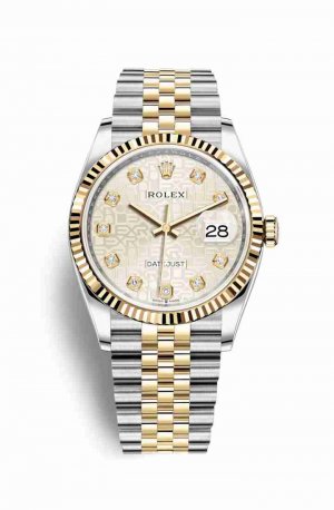 Swiss Replica Rolex Datejust 36 Yellow 126233 Silver Jubilee diamonds Watch