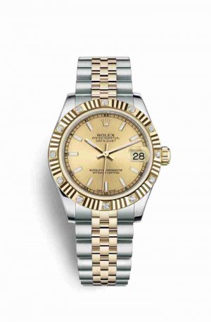 Swiss Replica Rolex Datejust 31 Yellow 178313 Champagne Dial Watch