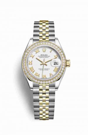 Swiss Replica Rolex Datejust 28 Yellow 279383RBR White Dial Watch