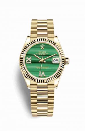 Swiss Replica Rolex Datejust 31 278278 Malachite diamonds Watch