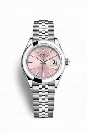 Swiss Replica Rolex Datejust 28 Oystersteel 279160 Pink Dial Watch