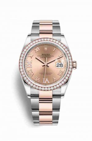 Swiss Replica Rolex Datejust 36 Everose gold 126281RBR Rose diamonds Watch