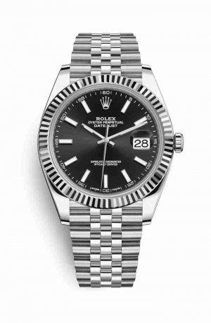 Swiss Replica Rolex Datejust 41 White gold 126334 Black Dial Watch