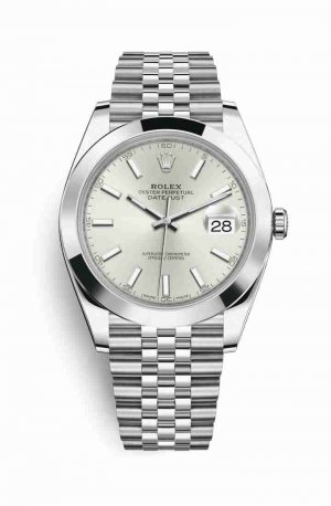 Swiss Replica Rolex Datejust 41 Oystersteel 126300 Silver Dial Watch