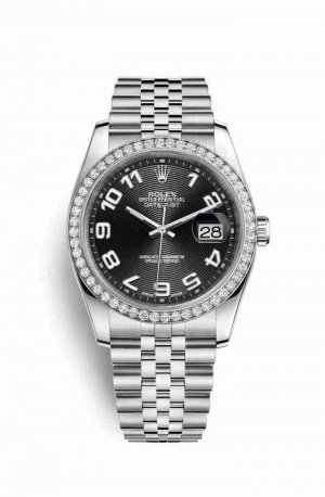 Swiss Replica Rolex Datejust 36 White gold 116244 Black Dial Watch