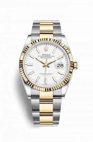 Swiss Replica Rolex Datejust 36 Yellow 126233 White Dial Watch