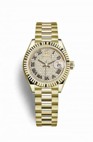 Swiss Replica Rolex Datejust 28 279178 Diamond-paved Dial Watch